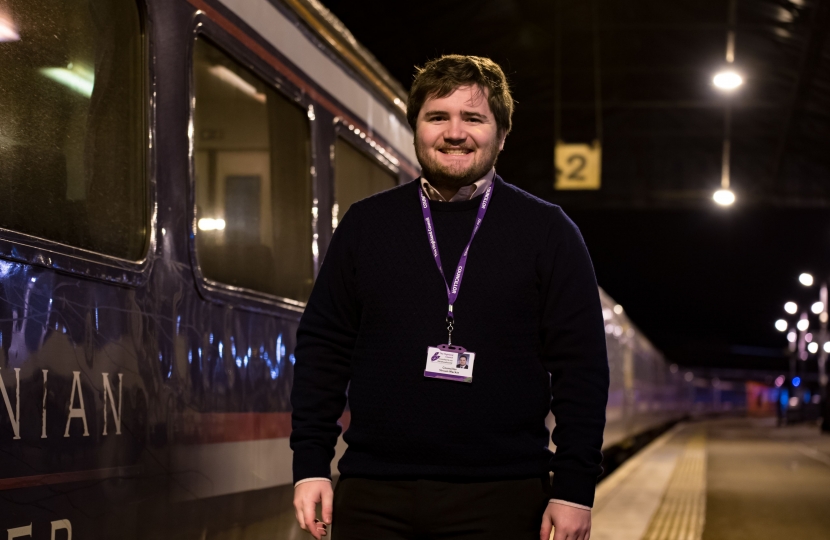 Councillor Mackie at Inverness Station