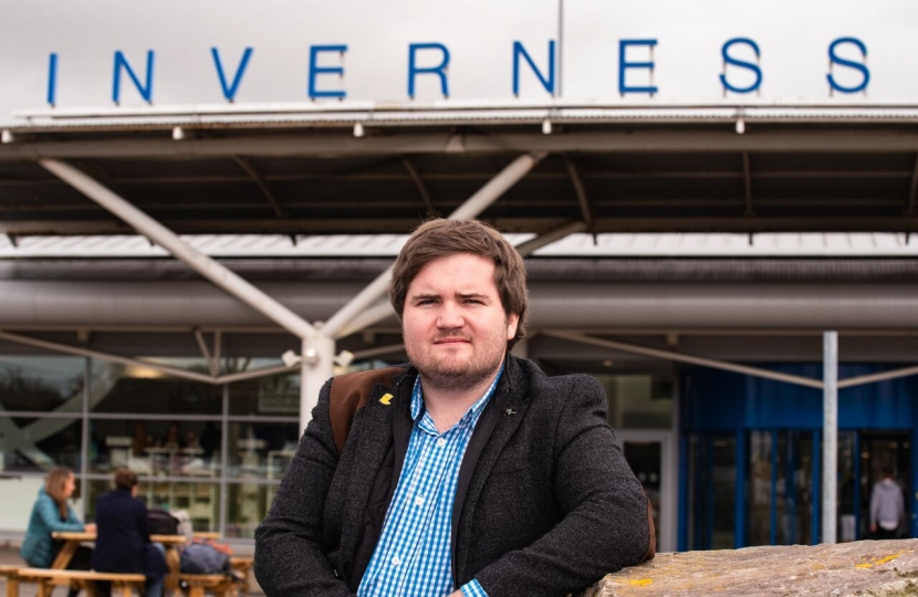 Councillor Struan Mackie at Inverness Airport