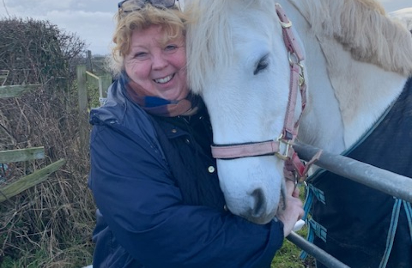 Dr Fiona Fawcett with one her beloved horses.